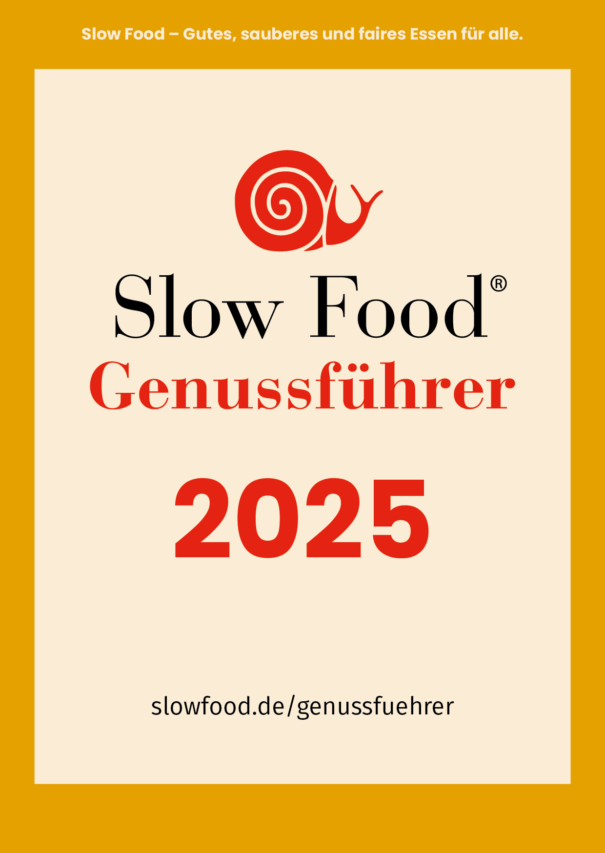 Auszeichnung Slow Food Reiseführer 2025