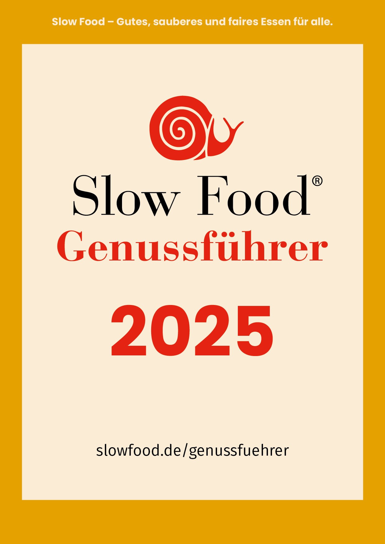 Auszeichnung Slow Food Reiseführer 2025